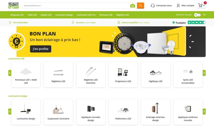 Screenshot of budgetlight.fr