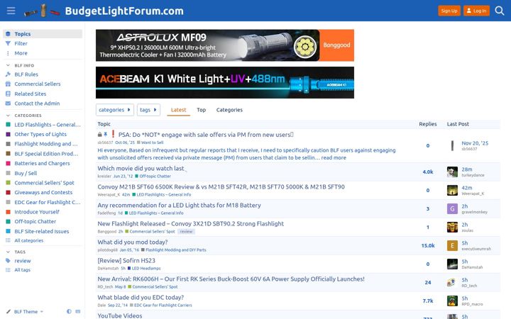 Screenshot of budgetlightforum.com