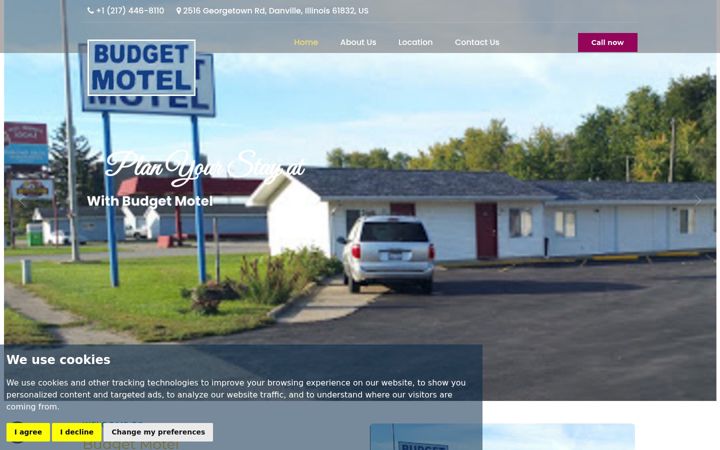 Screenshot of budgetmoteldanville.com