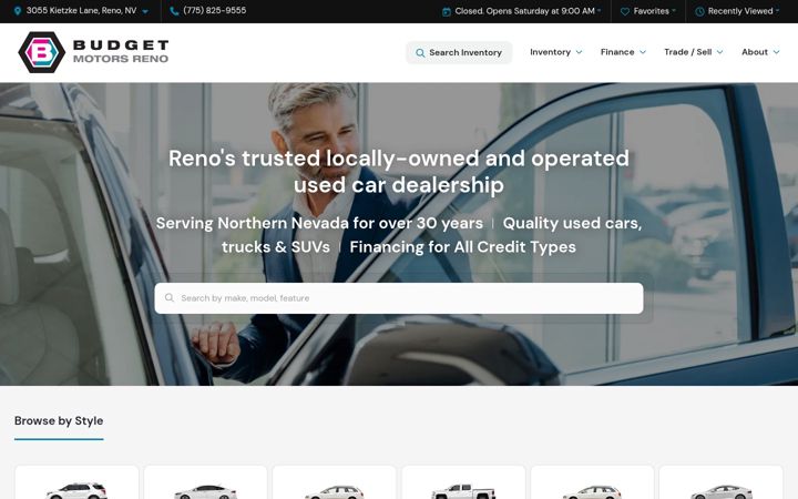 Screenshot of budgetmotorsreno.com