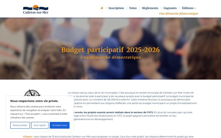 Screenshot of budgetparticipatifcarletonsurmer.com
