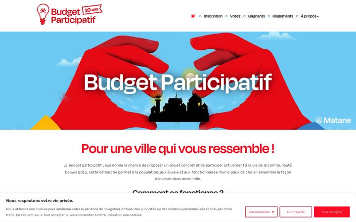 Screenshot of budgetparticipatifmatane.com