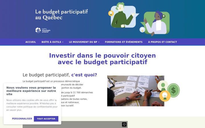 Screenshot of budgetparticipatifquebec.ca