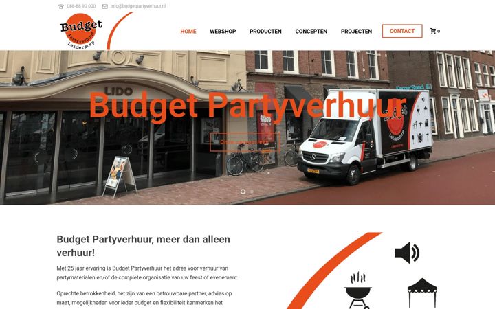 Zrzut ekranu budgetpartyverhuur.nl