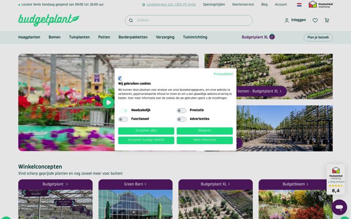 Screenshot of budgetplant.nl