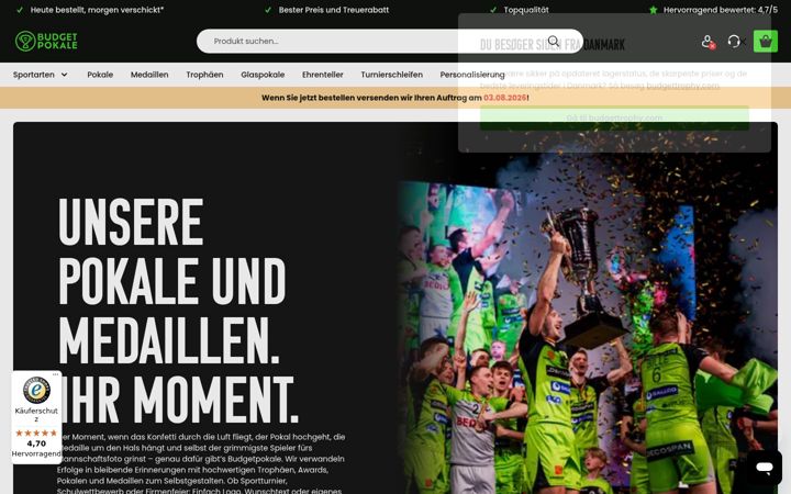 Screenshot of budgetpokale.com