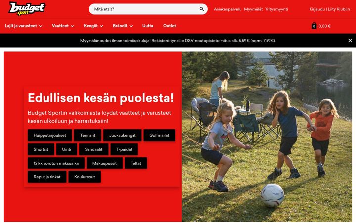 Skærmbillede af budgetsport.fi