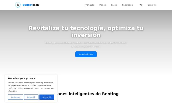 Screenshot of budgettech.es