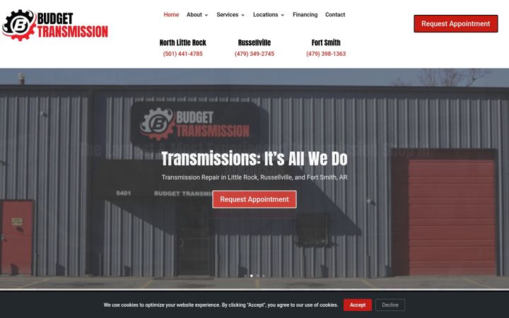 Screenshot of budgettransmissionar.com