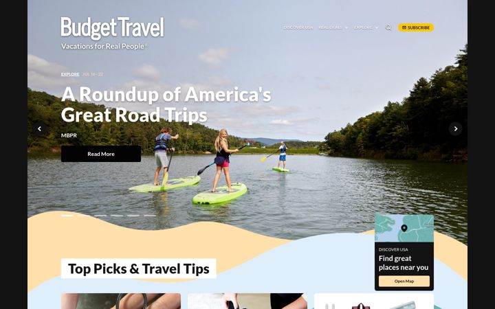 Screenshot of budgettravel.com