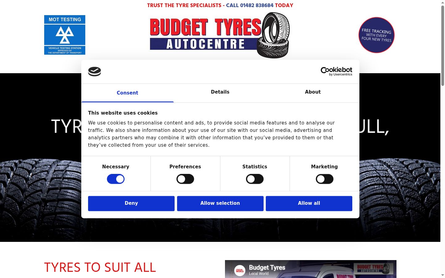 Screenshot of the consent banner shown before any interaction