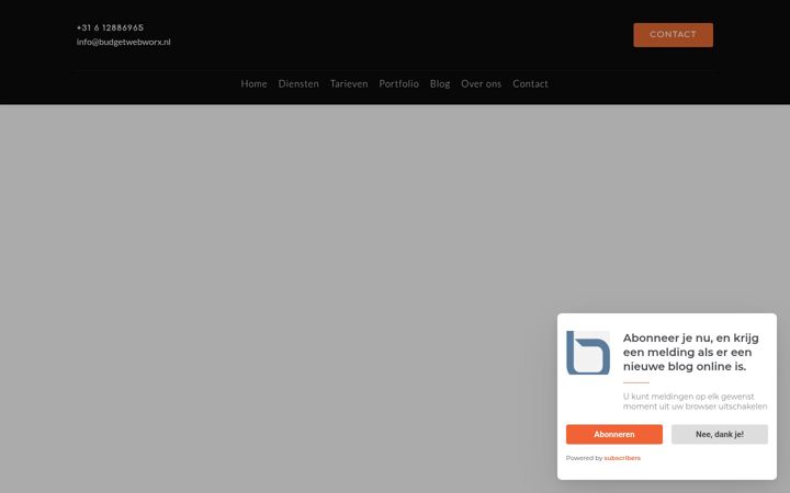Screenshot of budgetwebworx.nl