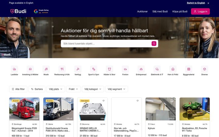 Screenshot of budi.se