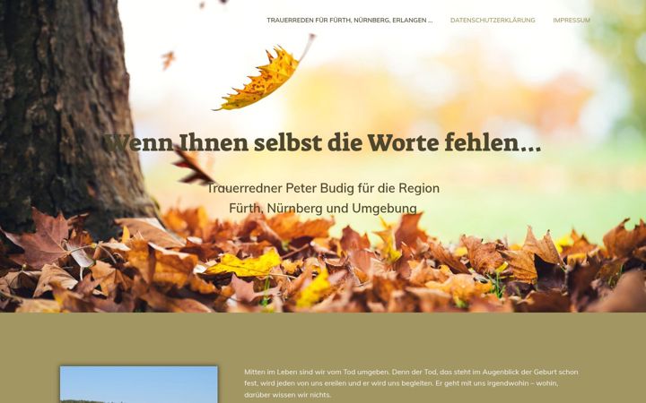 Screenshot of budigtrauerreden.com