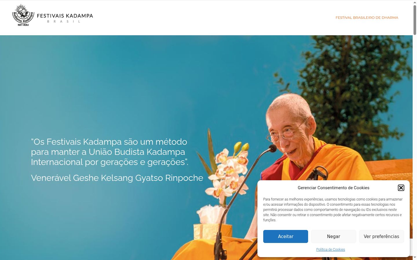 Screenshot del banner di consenso mostrato prima di qualsiasi interazione