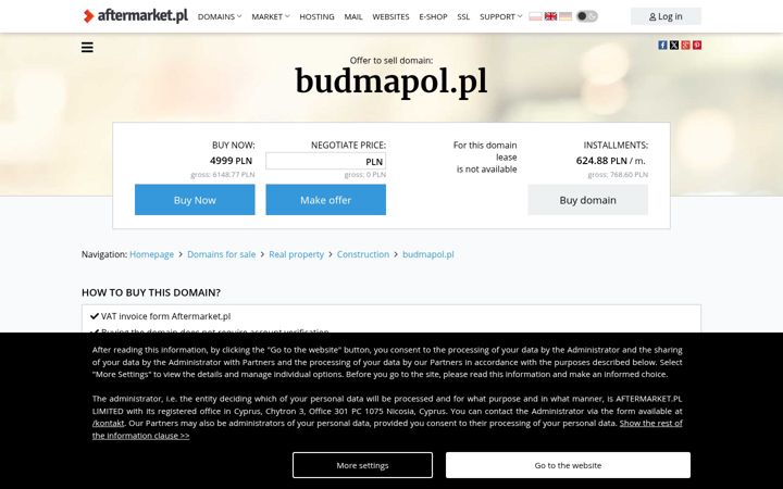 Ekraanipilt saidist budmapol.pl