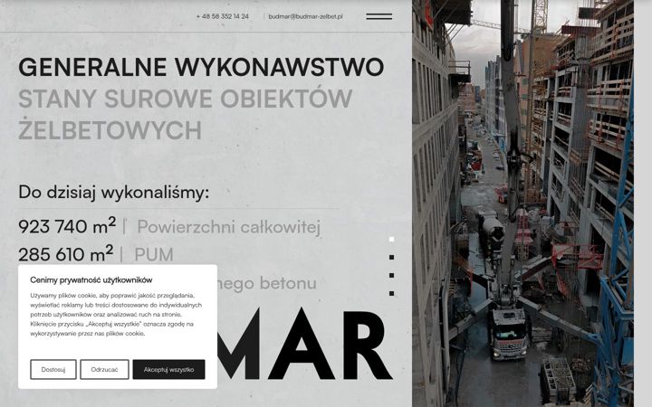Ekraanipilt saidist budmar-zelbet.pl