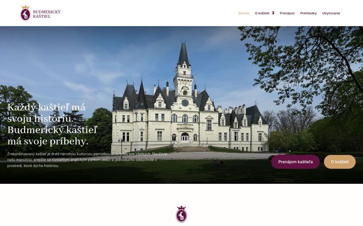 Screenshot of budmerickykastiel.sk