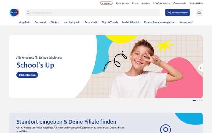 Screenshot of budni.de