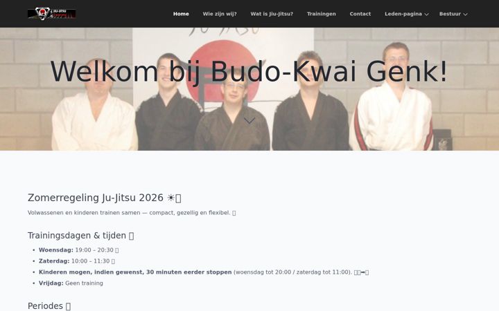 Screenshot of budo-kwai.be
