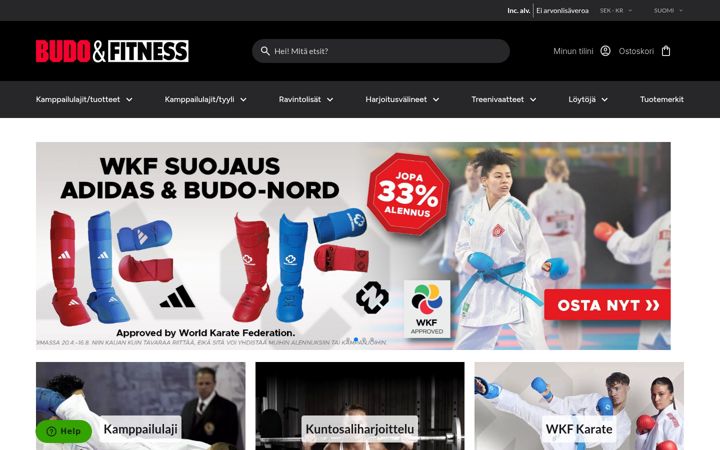 Screenshot von budofitness.fi