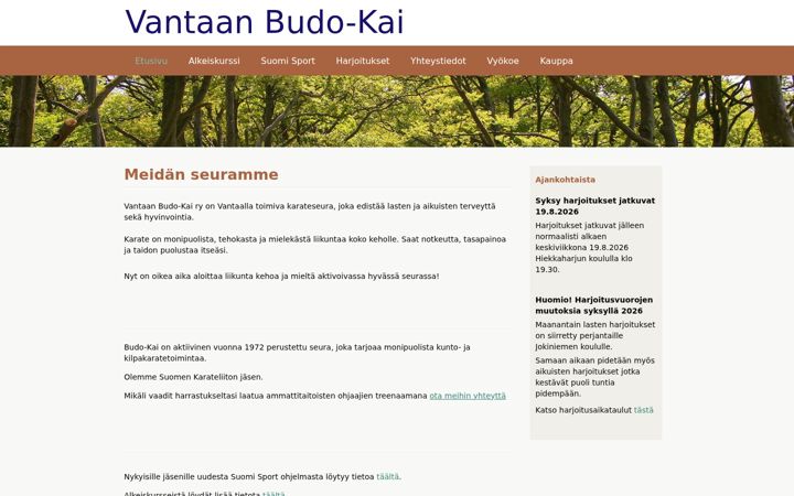Screenshot of budokai.fi