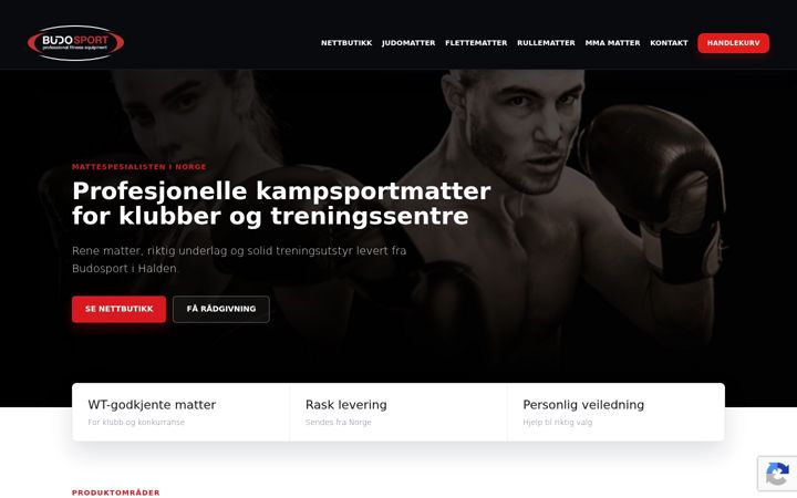 Screenshot ta' budosport.no