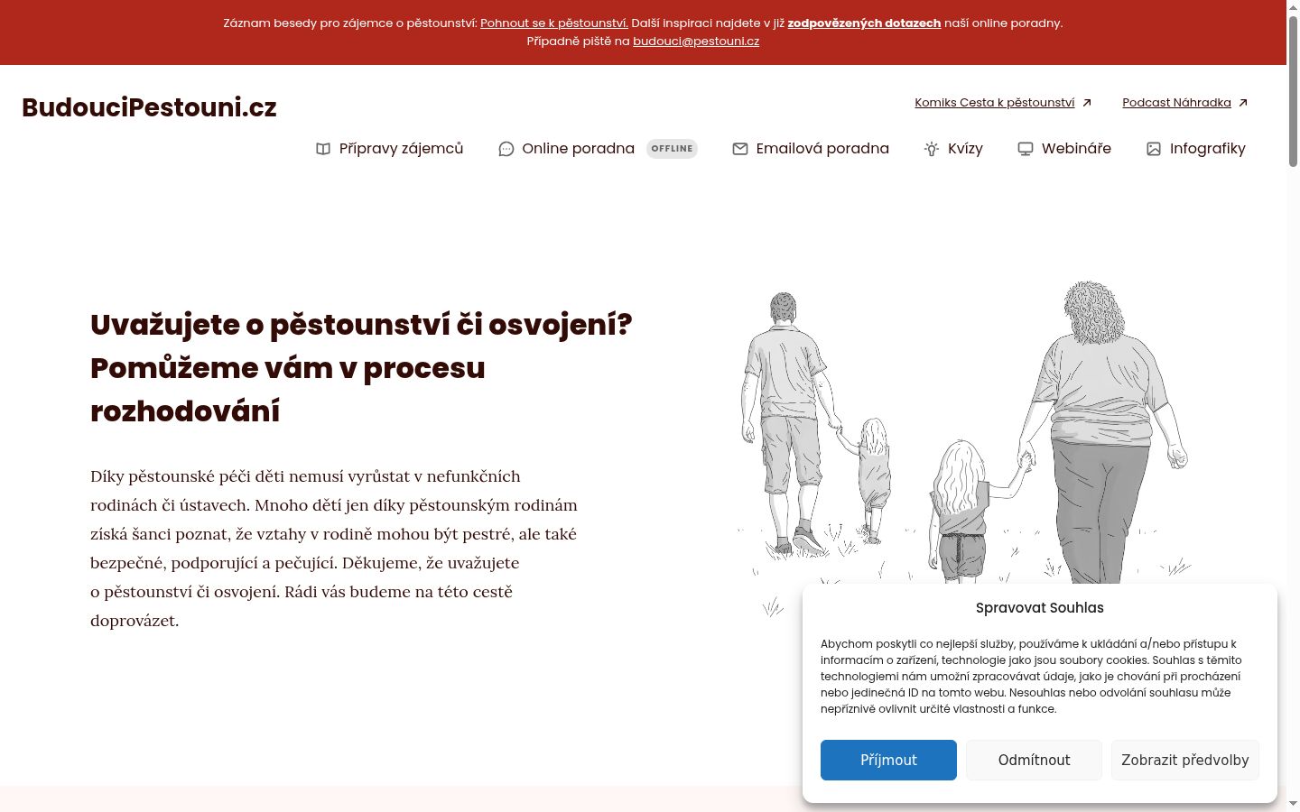 Snímka obrazovky banera súhlasu zobrazeného pred akoukoľvek interakciou