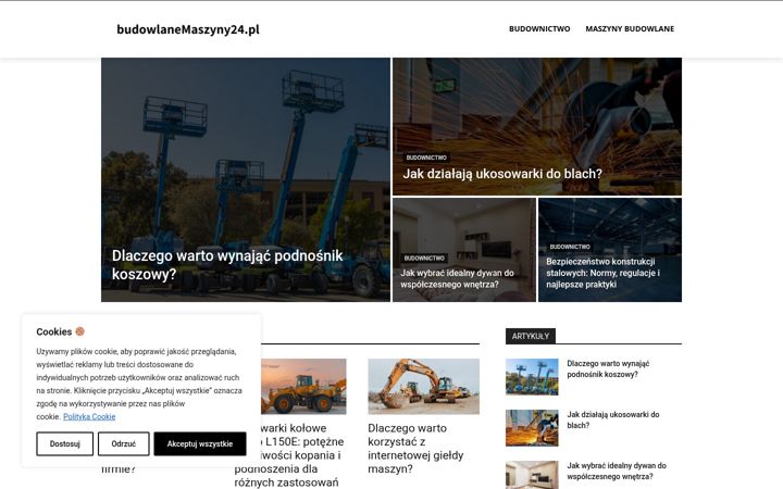 Ekraanipilt saidist budowlanemaszyny24.pl