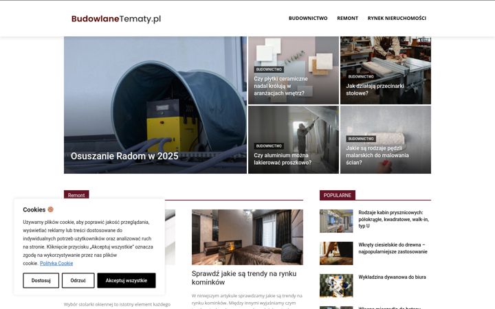 Ekraanipilt saidist budowlanetematy.pl