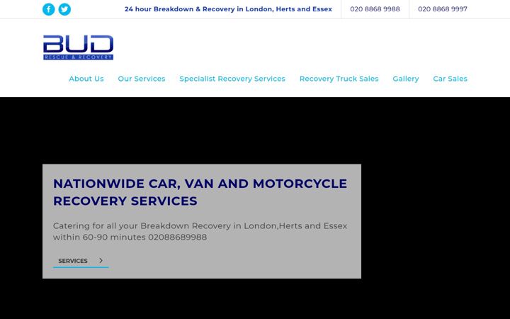 Screenshot of budrescueandrecovery.co.uk