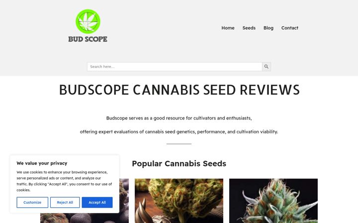 Screenshot of budscope.com