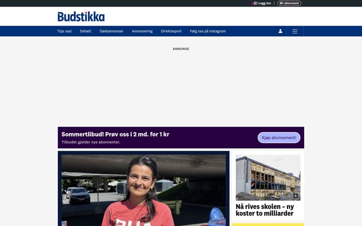 Screenshot of budstikka.no