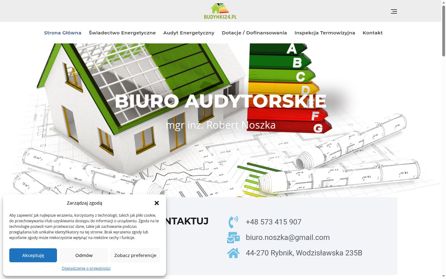 Zrzut ekranu banera zgody wyświetlanego przed jakąkolwiek interakcją
