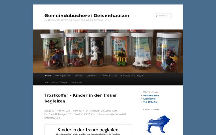 Screenshot stránky buecherei-geisenhausen.de