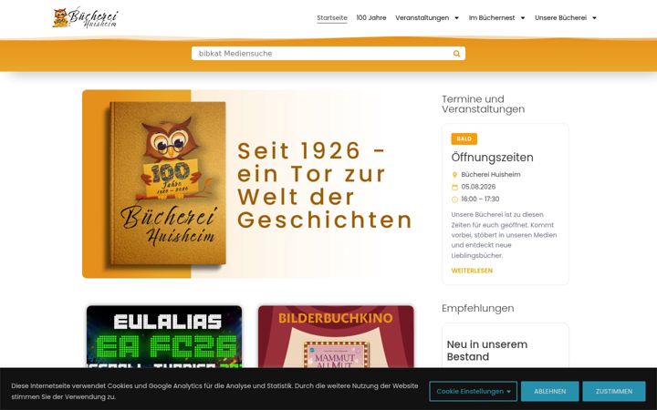 Screenshot stránky buecherei-huisheim.de