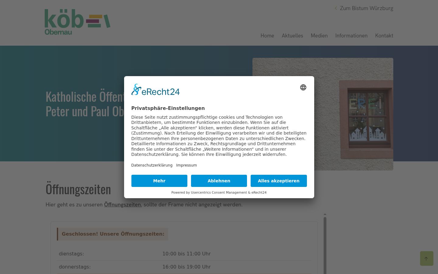 Captura de pantalla del banner de consentimiento mostrado antes de cualquier interacción