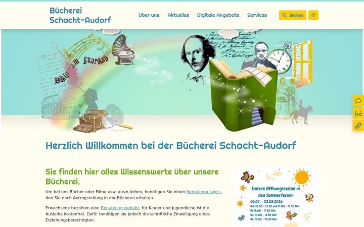 Screenshot of buecherei-schacht-audorf.de