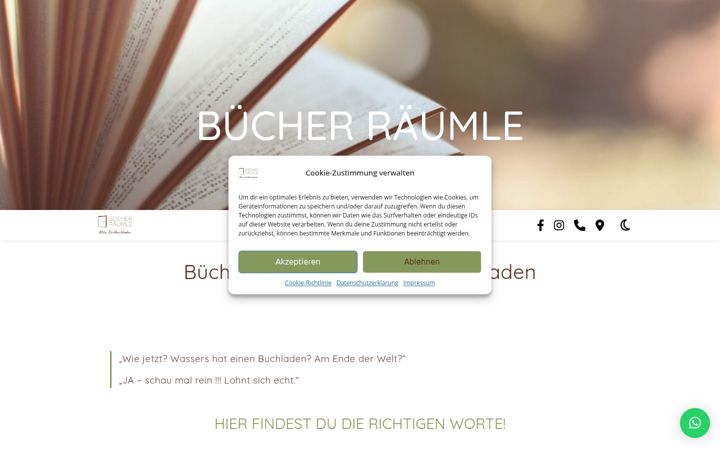 Screenshot of buecherraeumle.de