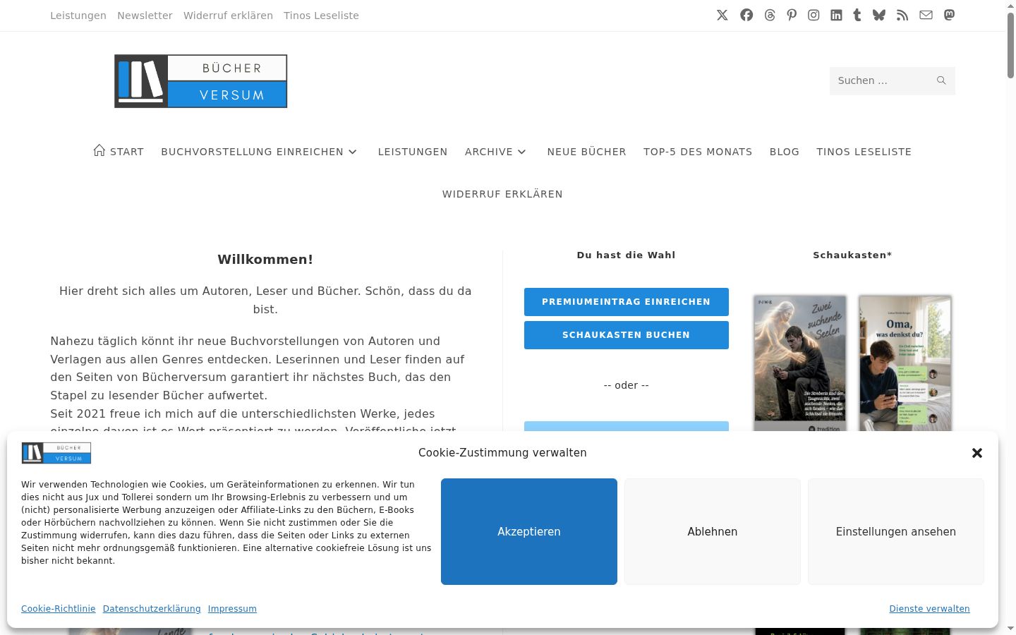 Skærmbillede af samtykkebanneret, som det blev vist før nogen interaktion