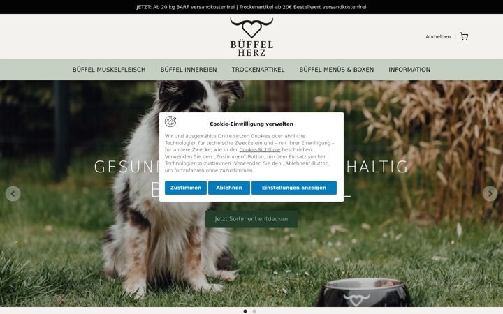 Screenshot of bueffelherz.com