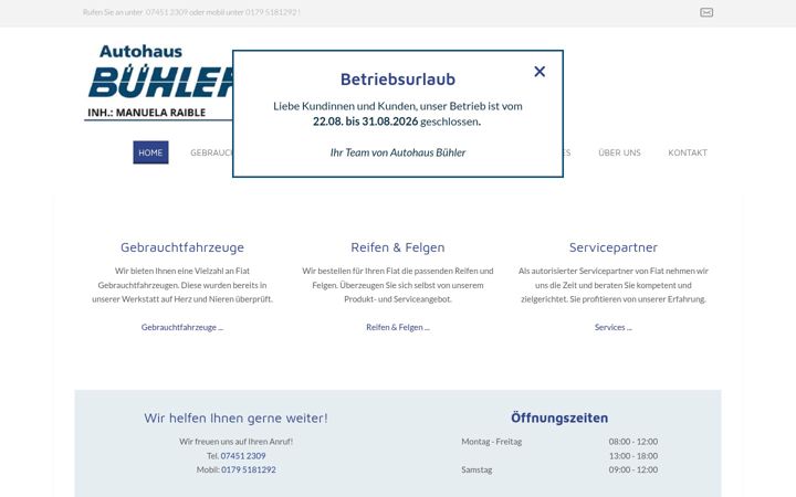 Screenshot of buehler-autohaus.de