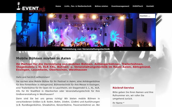 Skærmbillede af buehne-mieten-aalen.de