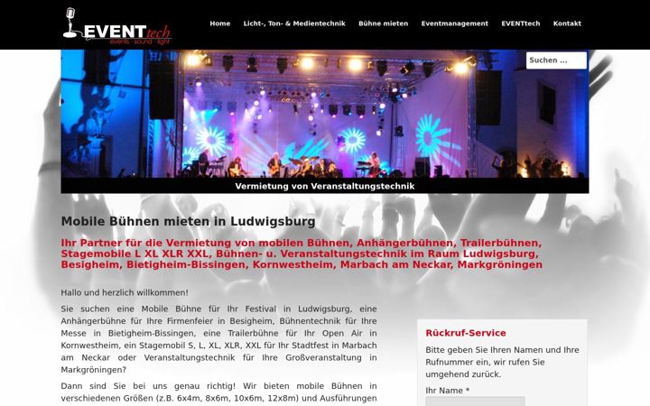 Ekrānuzņēmums no buehne-mieten-ludwigsburg.de