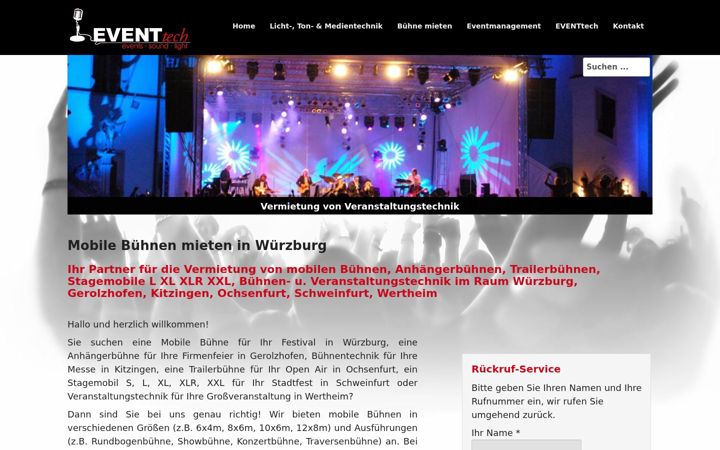 Screenshot of buehne-mieten-wuerzburg.de