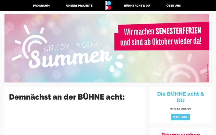 Ekraanipilt saidist buehne8.de