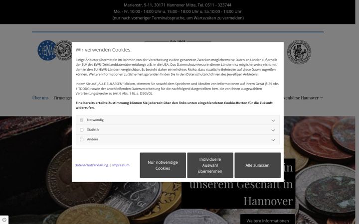 Screenshot of buehnemann-muenzen.de