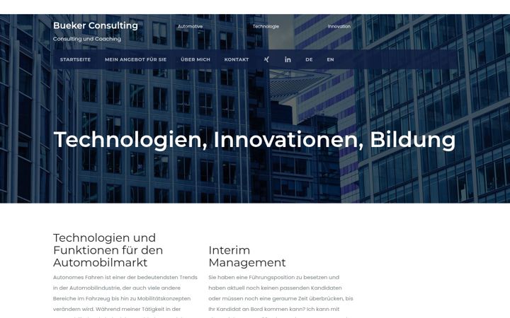 Screenshot of bueker-consulting.com
