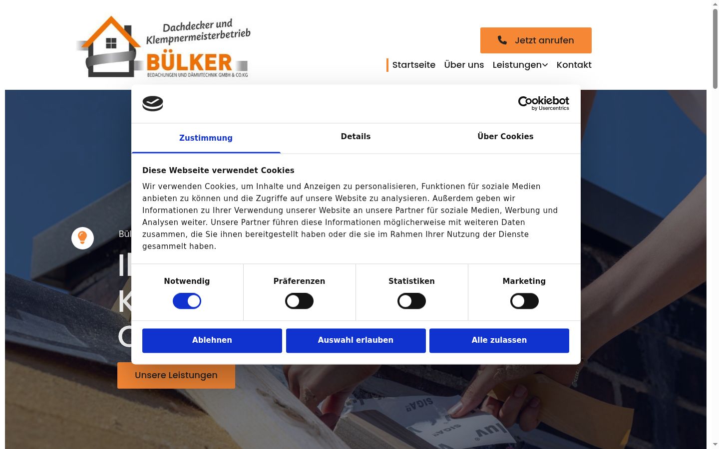 Screenshot del banner di consenso mostrato prima di qualsiasi interazione