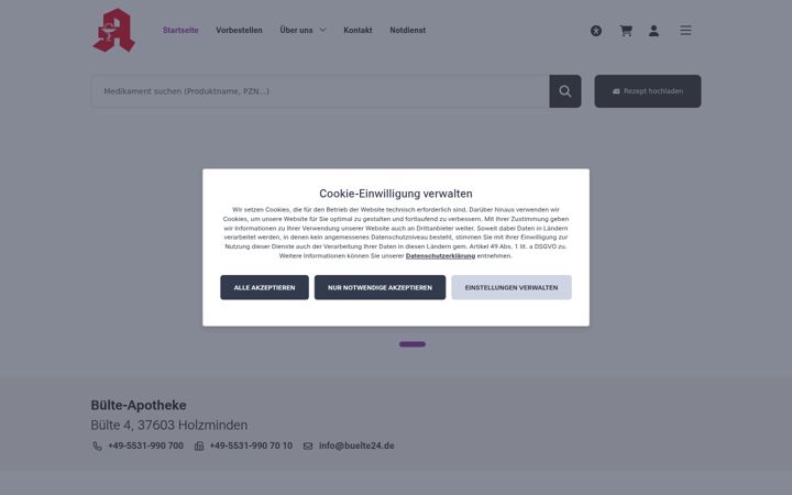 Ekrano kopija buelte-apotheke.de